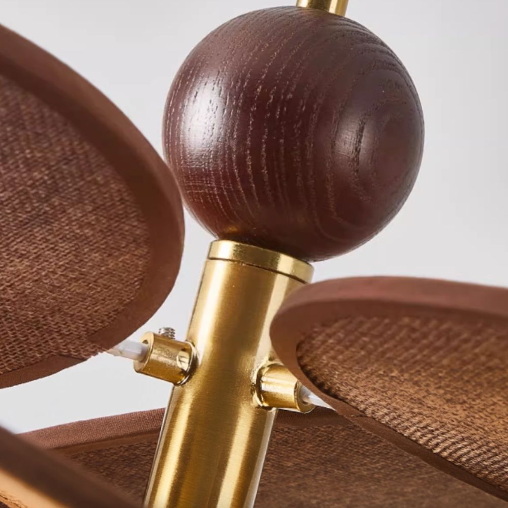 Leaf Shape Raffia Pendant Light - 3 Glass Ball Pendant for Dining Areas