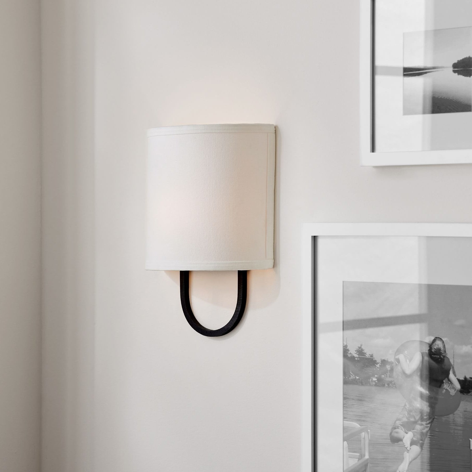 Nolvara Fabric Shade Wall Sconce - Metal Arm Elegant Light for Bedroom