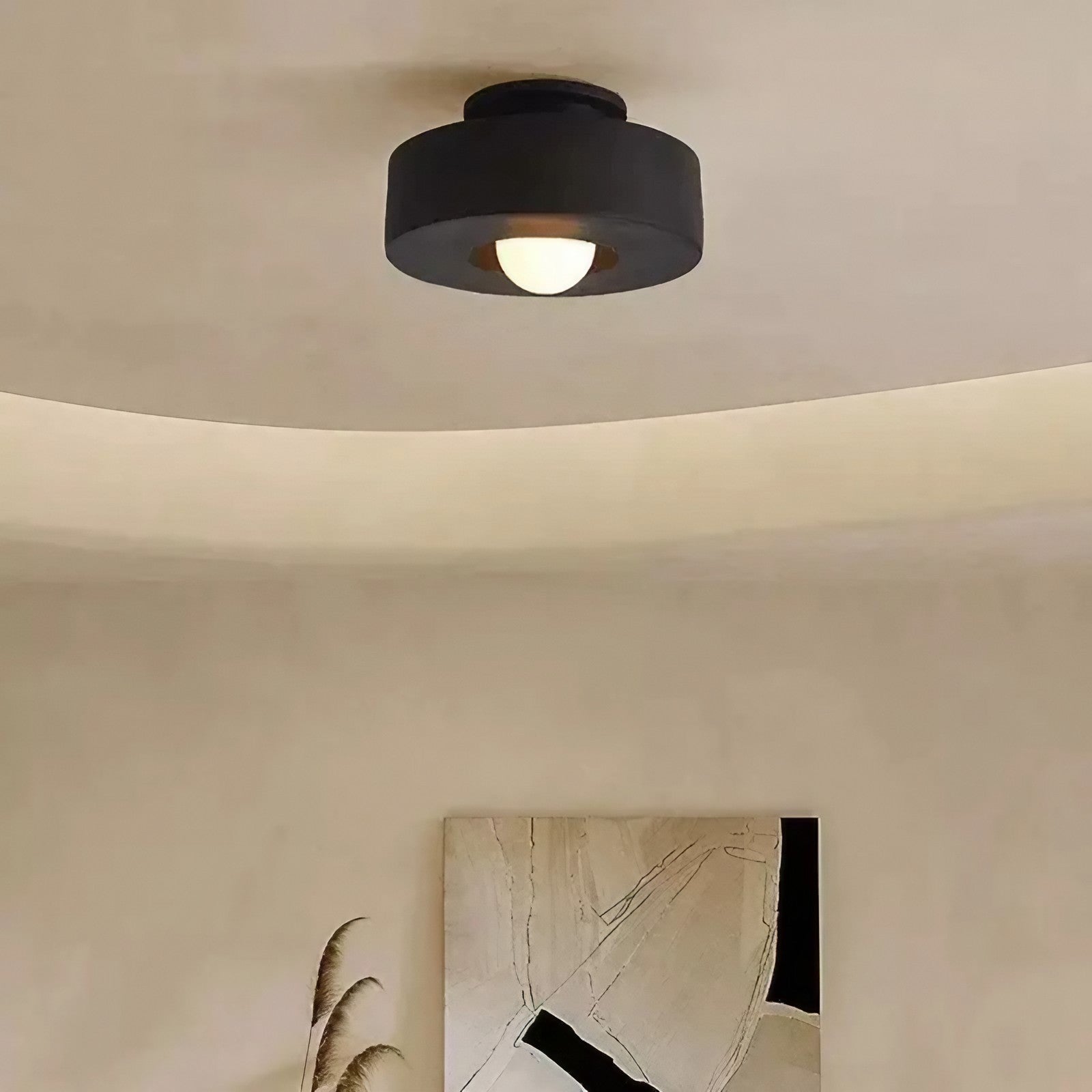 Resin Round Ceiling Lamp – Retro Wabi Sabi Style for Calm Interiors