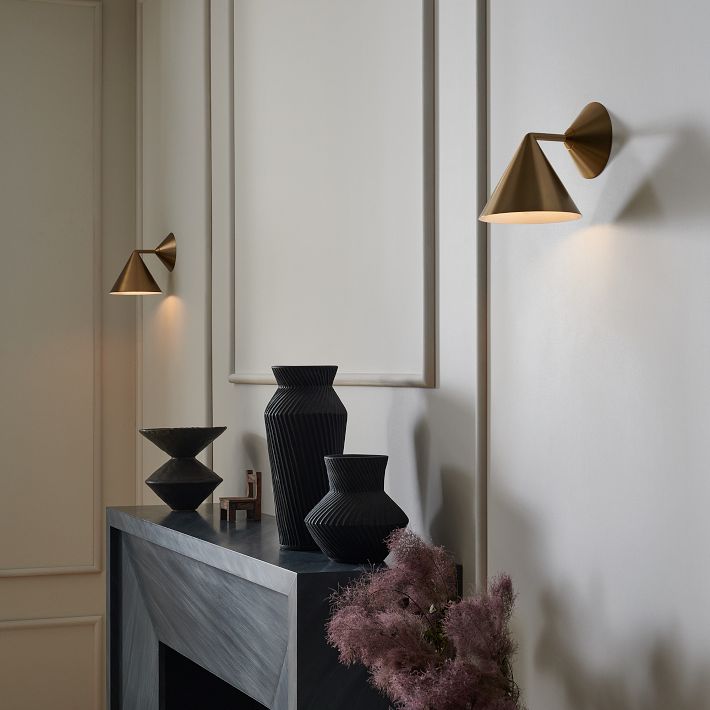 Brivana Sconce Wall Light - Brass Modern Lighting for Bedroom & Hallway