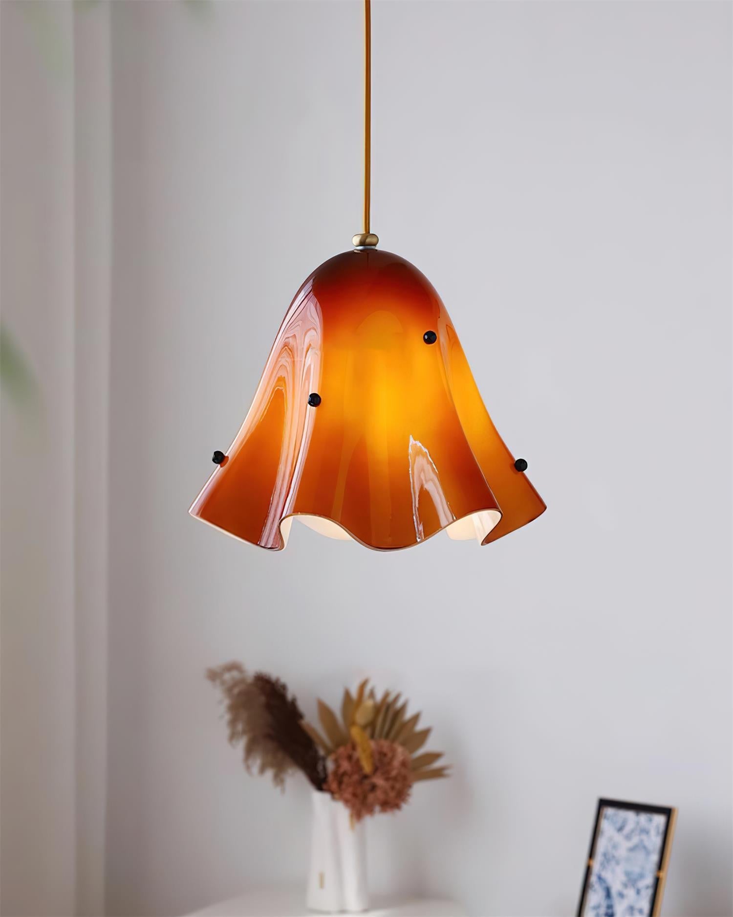 Bellina Artistic Glass Pendant Light - Modern Bloom Inspired Hanging Ceiling Lamp
