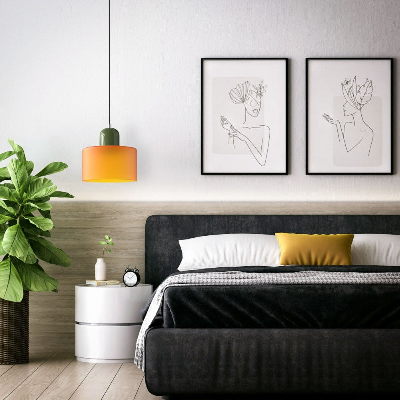 Morandi Cylinder Glass Pendant Light – Minimalist Disc Glass Lamp