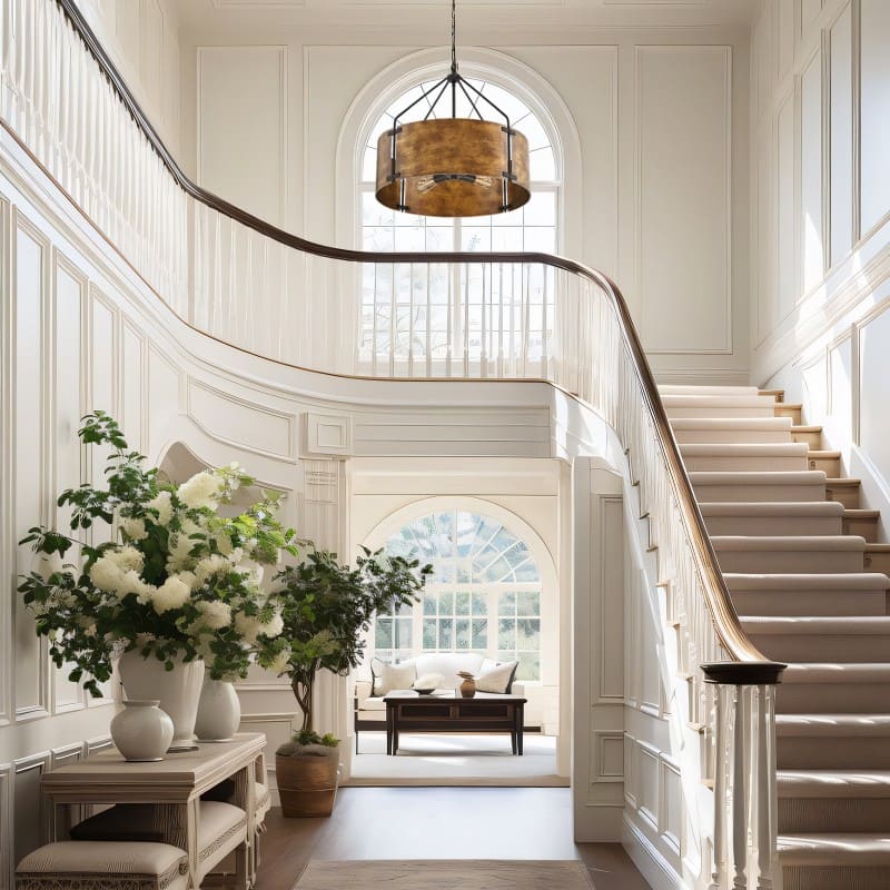 Suspension tambour vintage – Laiton de haute qualité, lumière chaude, installation facile