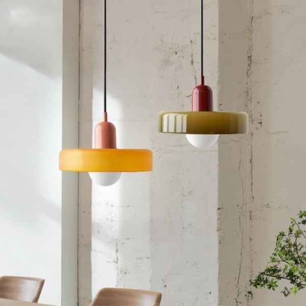 Morandi Disc Orb Glass Pendant Lamp S8