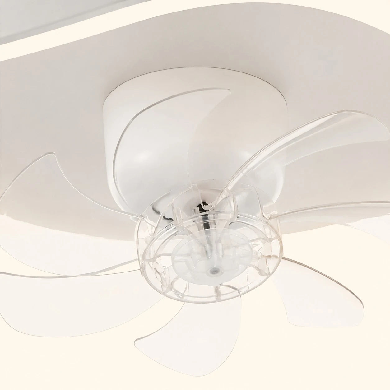 Ceiling-mounted fan light close-up