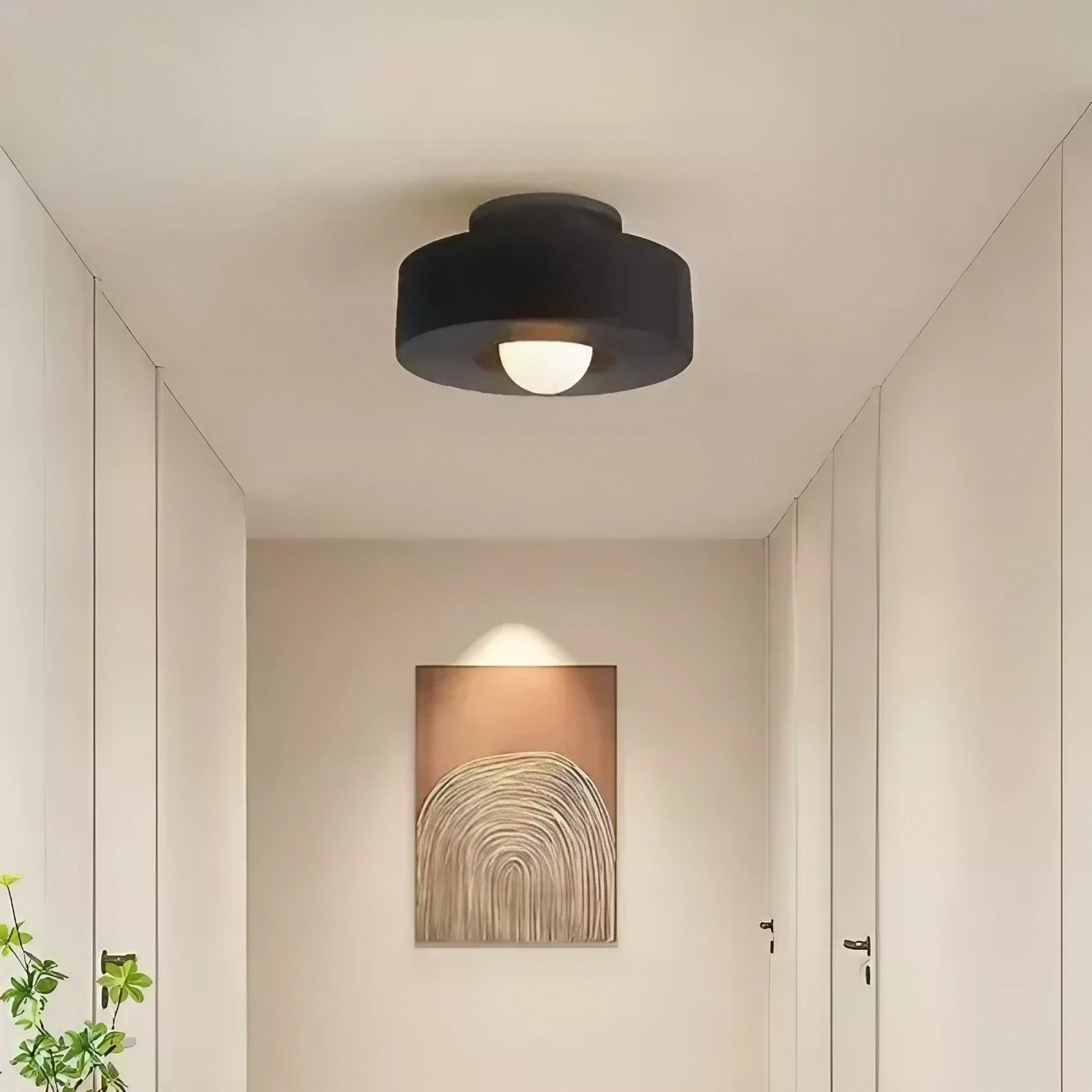 Resin Round Ceiling Lamp – Retro Wabi Sabi Style for Calm Interiors