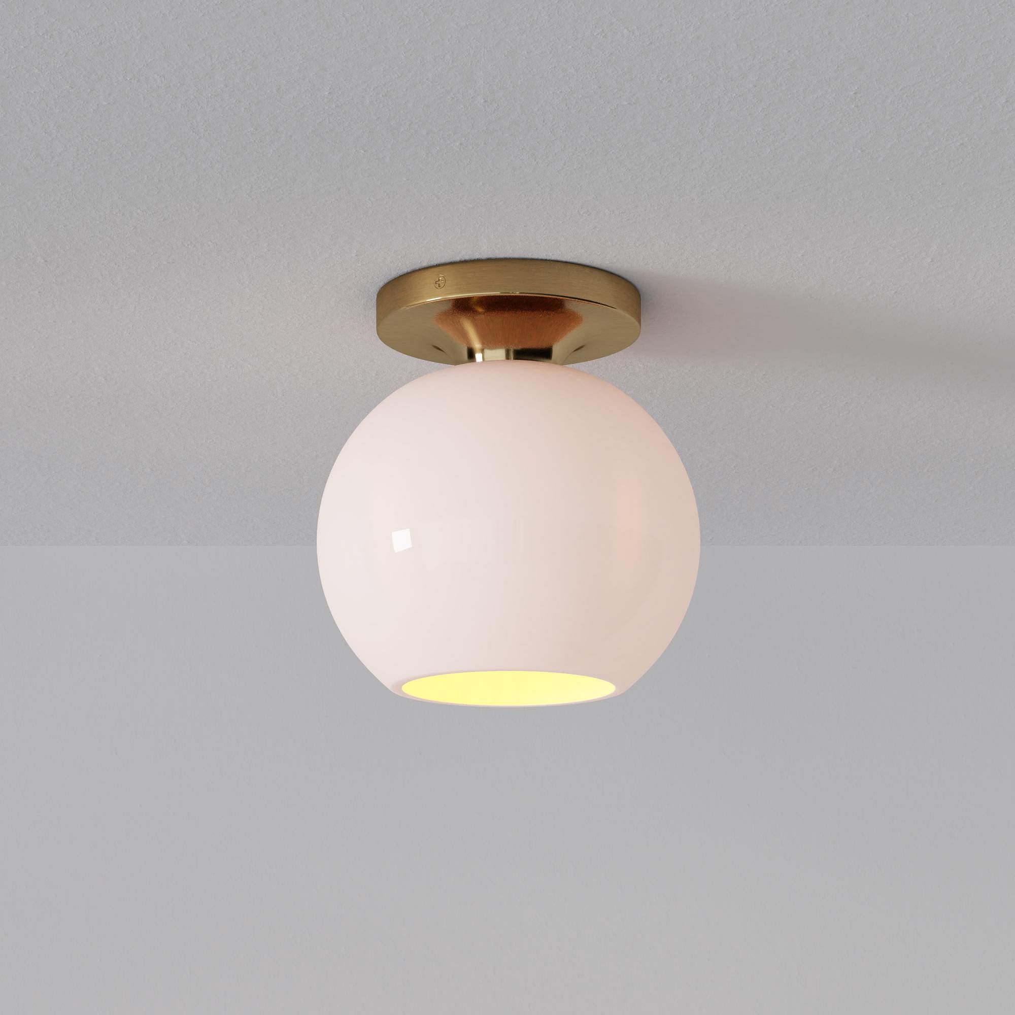 Selvion Modern Globe Ceiling Light - Damp-Rated Bathroom Lighting - Luxe Glass Shade