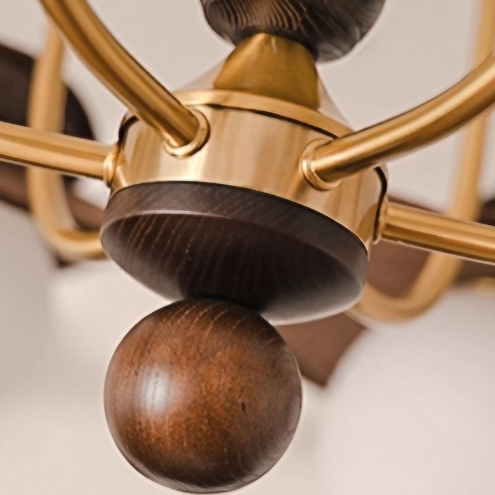 Raffia Multi Glass Globe Chandelier - Frosted Globe Lighting for Living Room