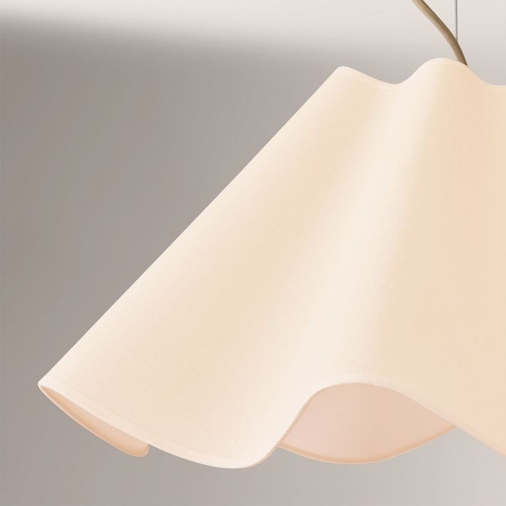 Oslan Modern Scalloped Pendant Light - Ivory Linen Shade for Hallway