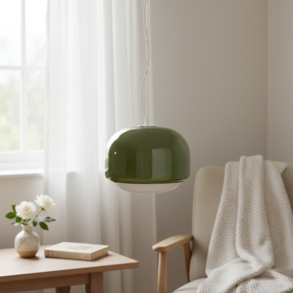 Clinco Modern Mushroom Pendant Light - Colored Glass Hanging Light