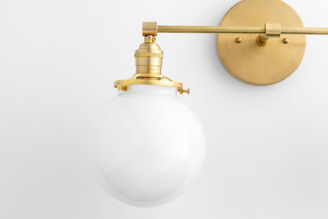Lumio Globe Glass Globe Vanity Light - Modern Two Light Bathroom Sconce
