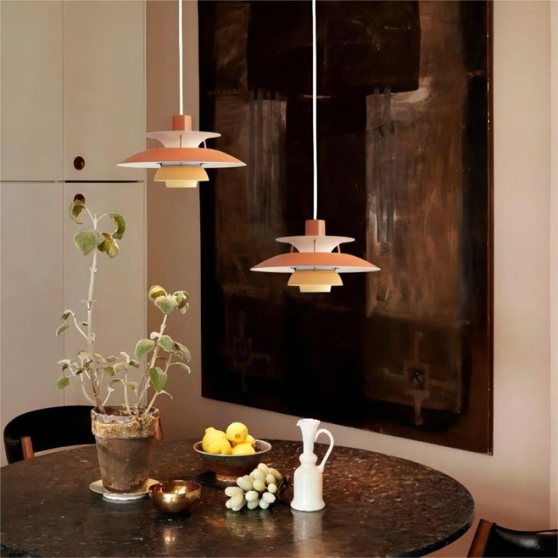 Suspension multicouche danoise - Lampe de salle à manger scandinave en métal