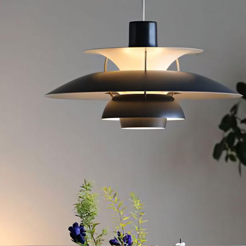 Suspension multicouche danoise - Lampe de salle à manger scandinave en métal