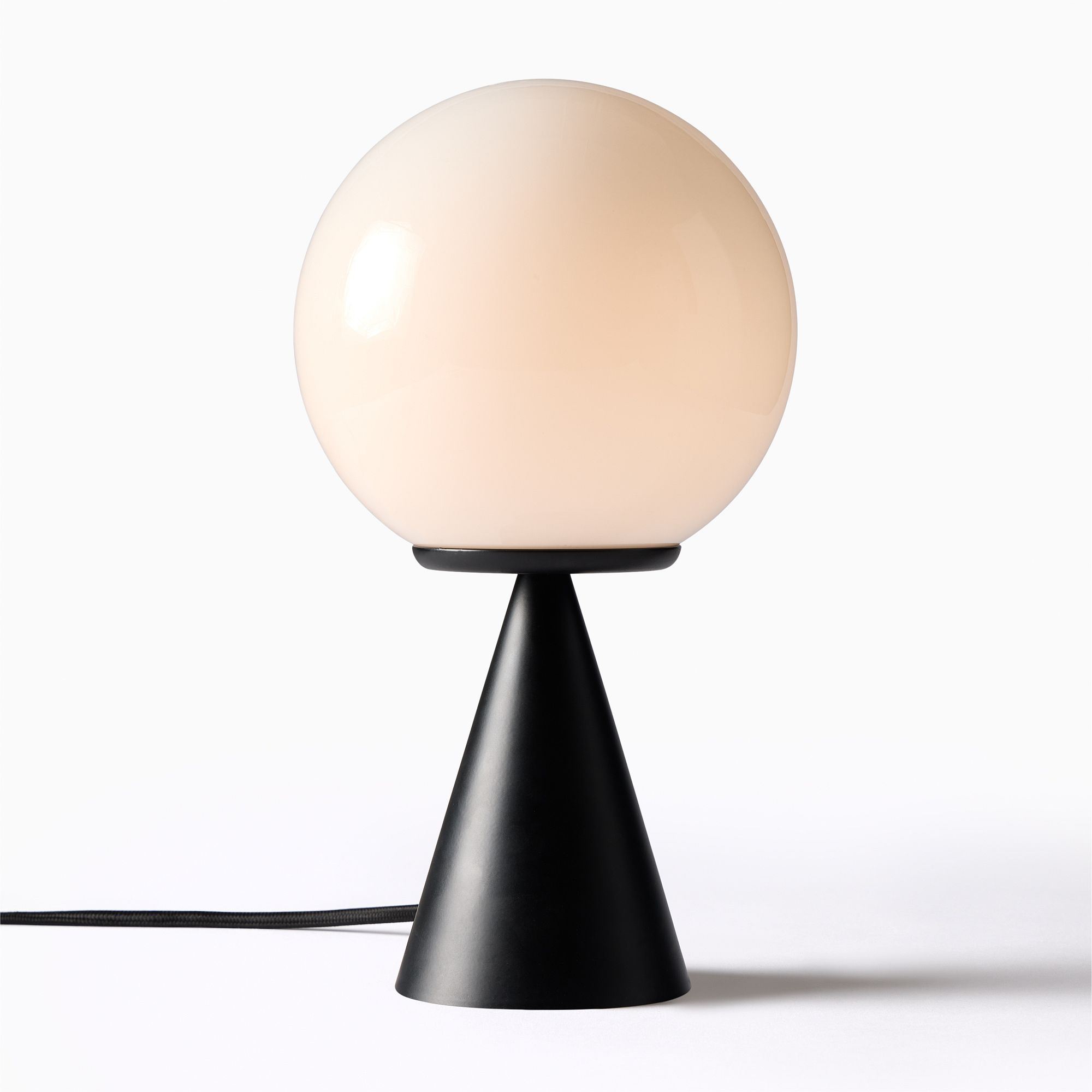 Ulvara Modern Table Lamp - Glass Globe and Tapered Base for Bedroom Glow