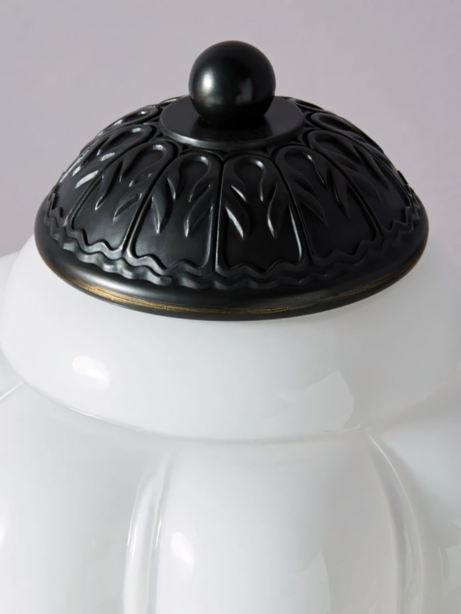 Vintage Green Glass LED Table Lamp