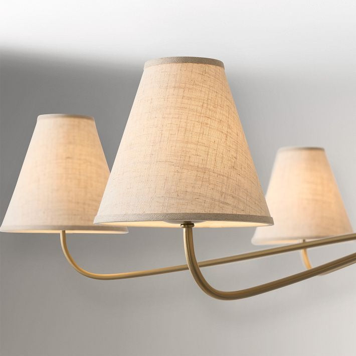 Fibura Modern Linen Chandelier - Metal Linear Light for Dining Room
