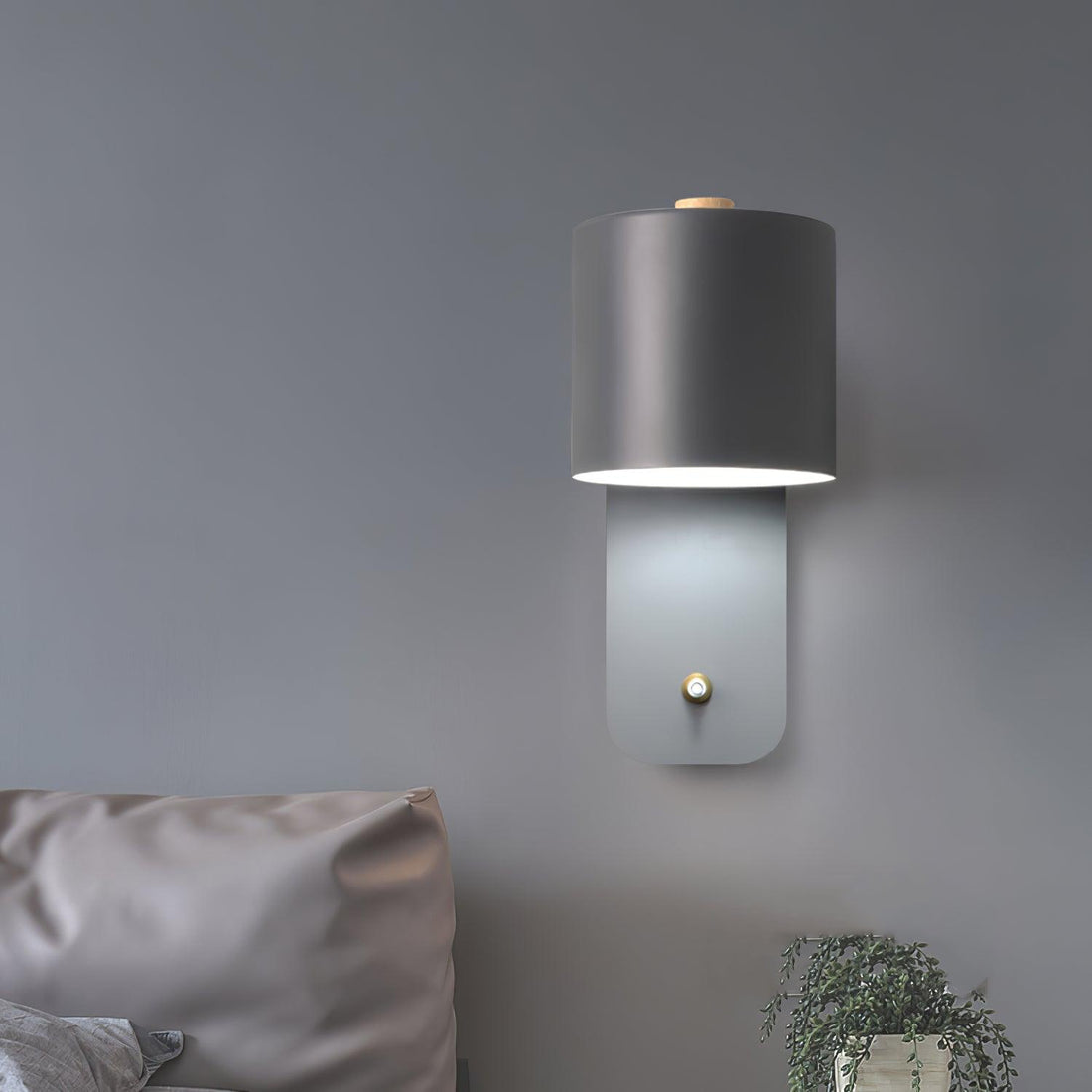 Applique murale cylindrique rotative — Éclairage d'intérieur minimaliste en métal