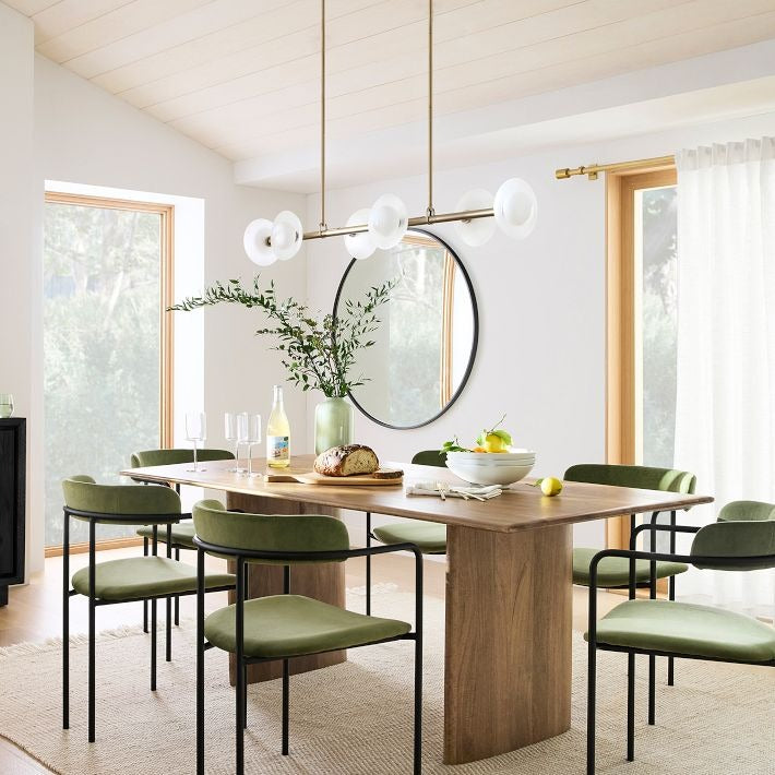 Elorina 6-Light Linear Chandelier - Modern Metal Light Fixture - Dining Room Lighting