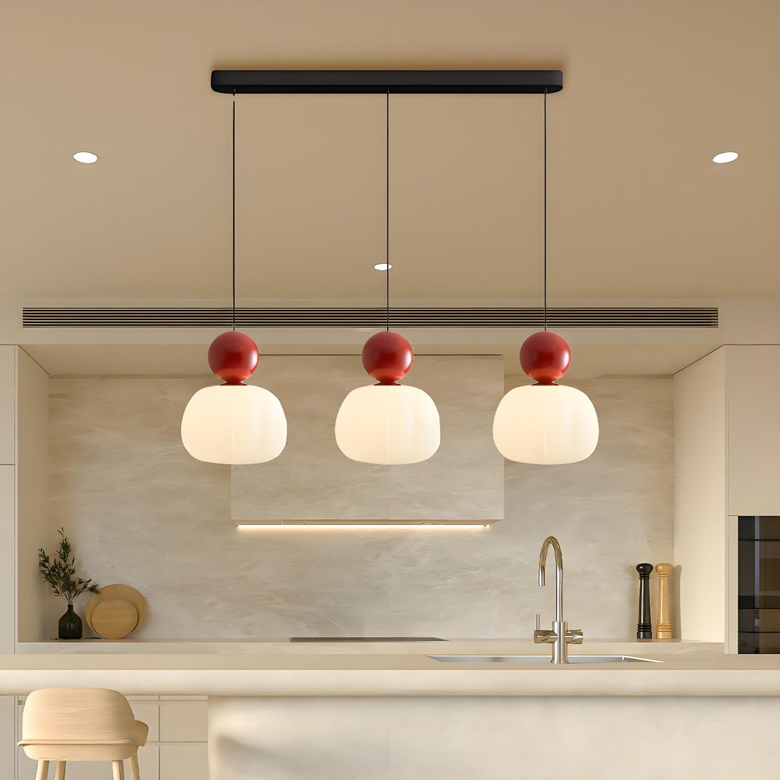 Suspension en forme de bonbon – Suspension Art déco moderne couleur crème