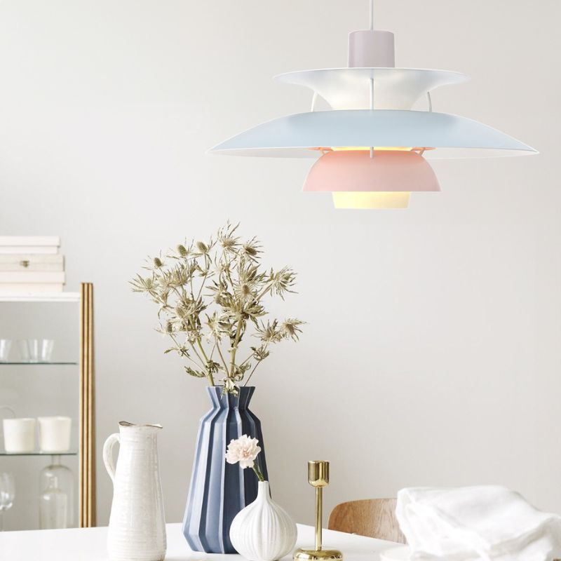 Suspension multicouche danoise - Lampe de salle à manger scandinave en métal