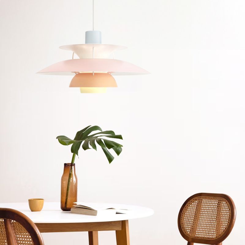 Suspension multicouche danoise - Lampe de salle à manger scandinave en métal