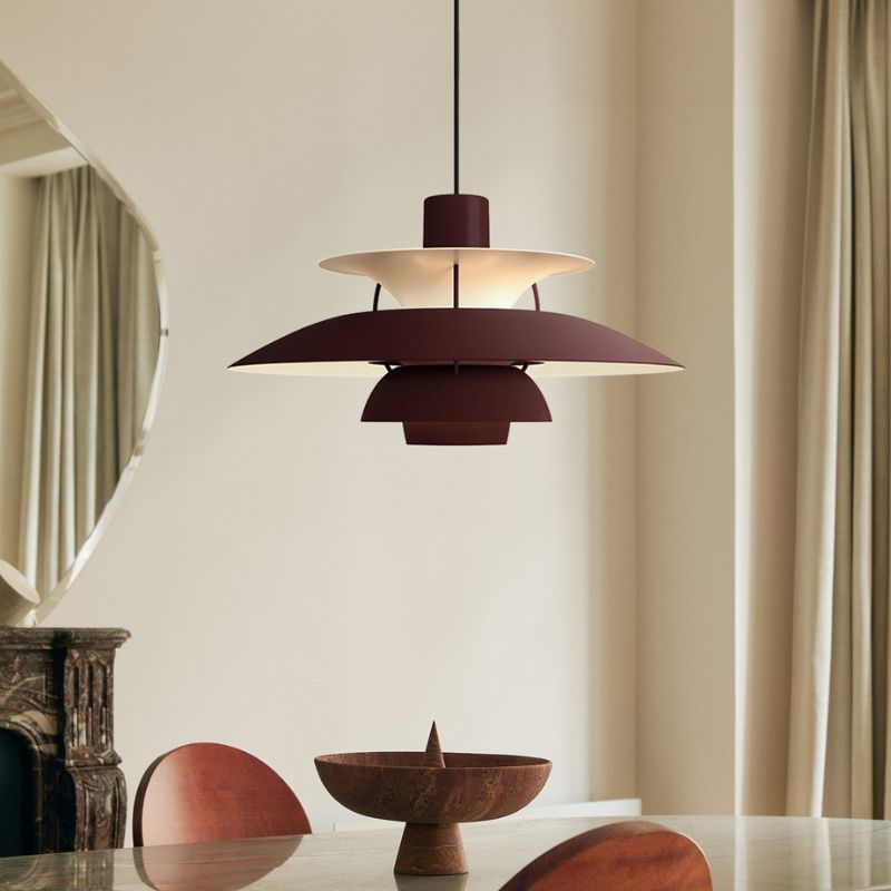 Suspension multicouche danoise - Lampe de salle à manger scandinave en métal