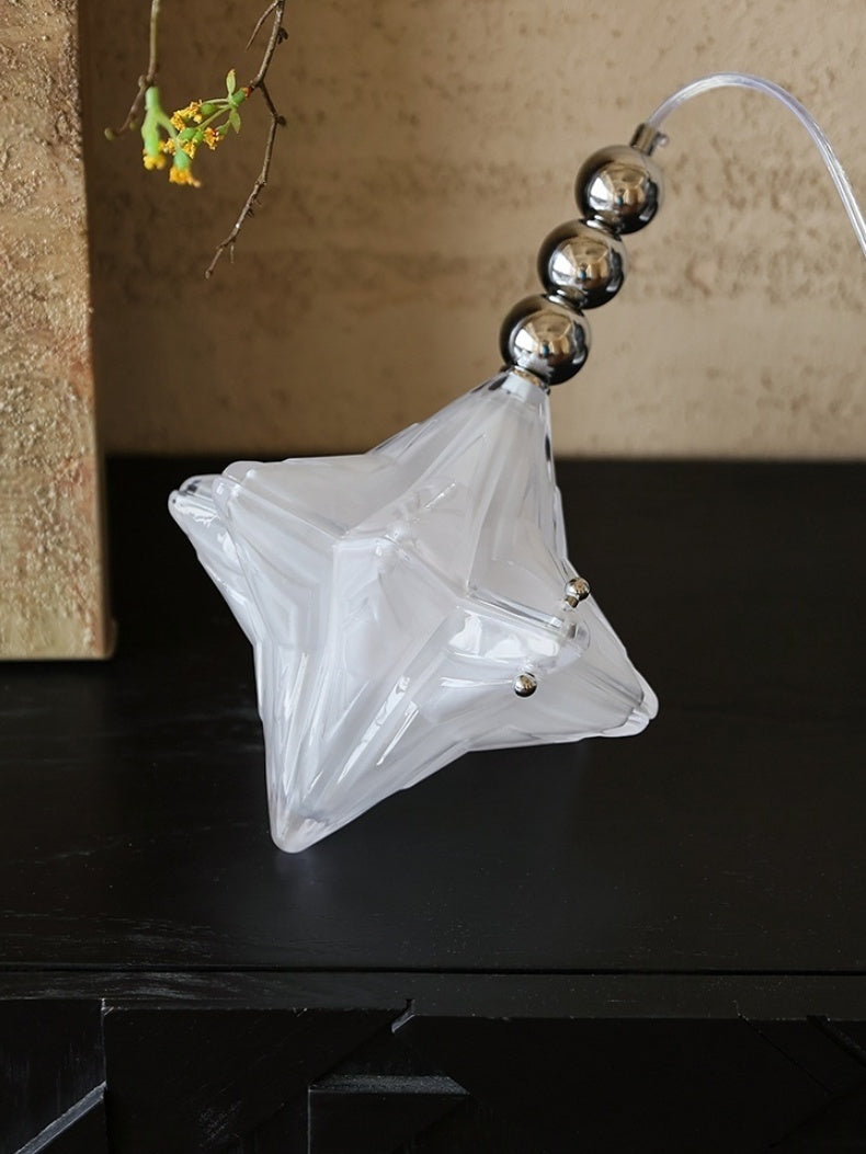 Art Deco Astris Elara Star Pendant Light-Frosted Glass Pendant with Geometric Style