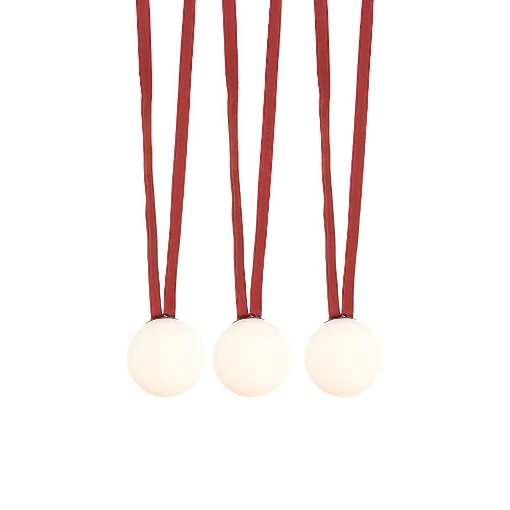 Modern Leather Pendant Light - Multiple Glass Orb Lamp for Dining Room