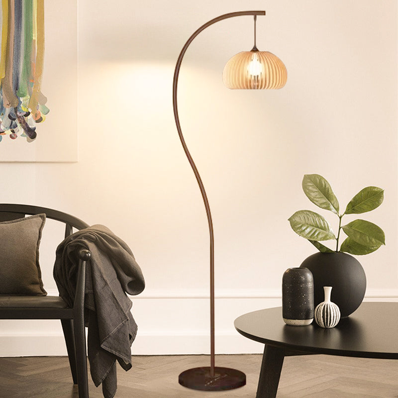 Medieval Pumpkin Marble Floor Lamp With Delicate Dimensions For Living Room