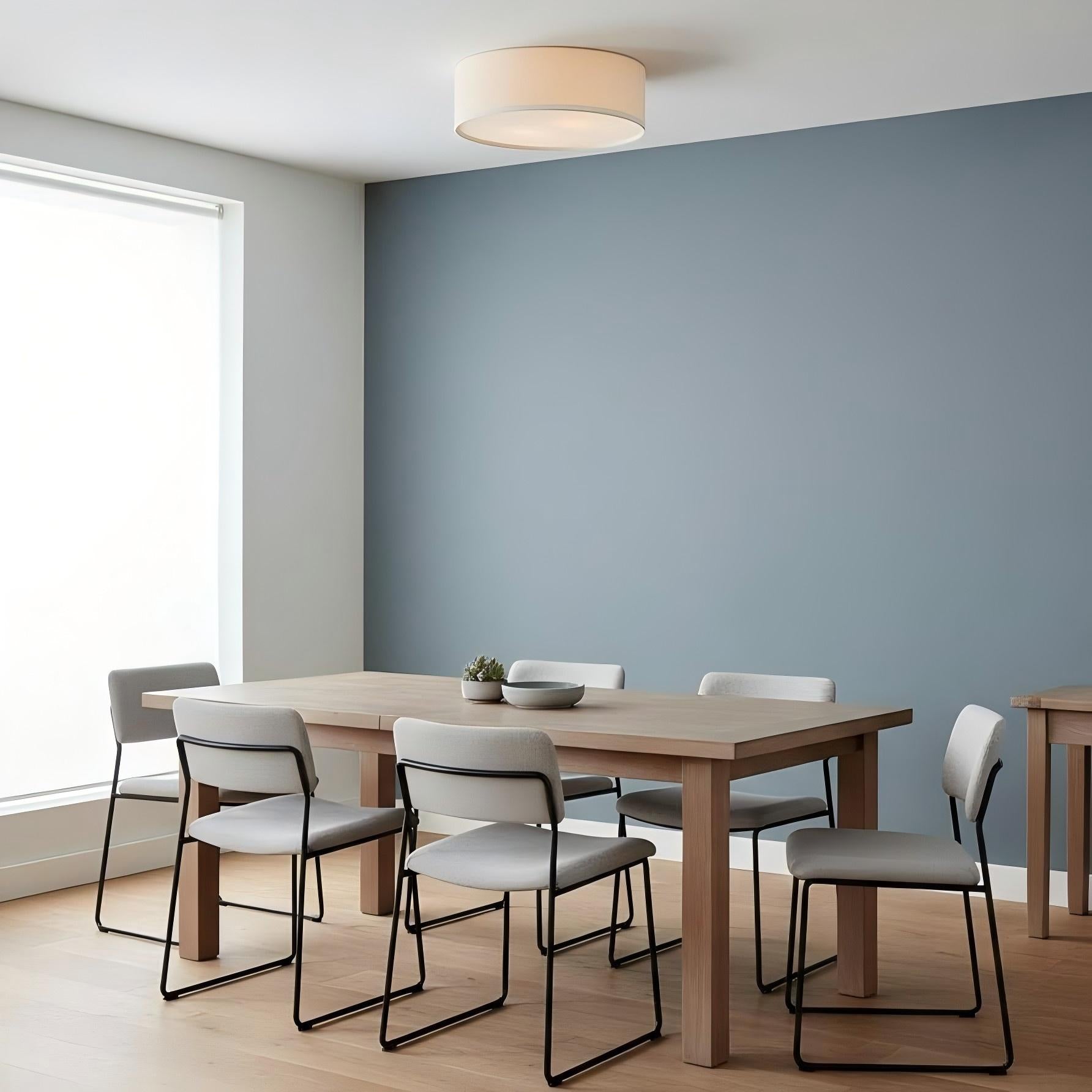 Dumora Linen Drum Flush Mount Ceiling Lamp - Stylish Soft Fabric Ceiling Light