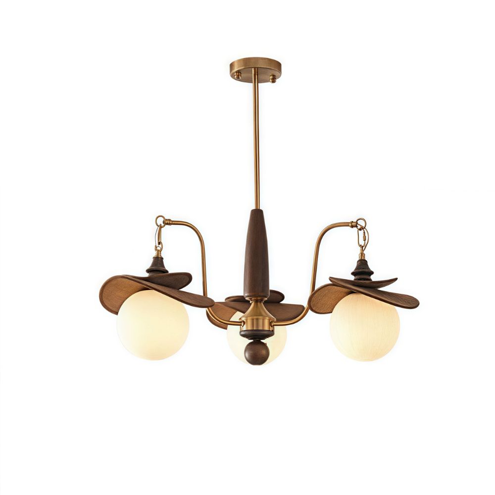 Raffia Multi Glass Globe Chandelier - Frosted Globe Lighting for Living Room