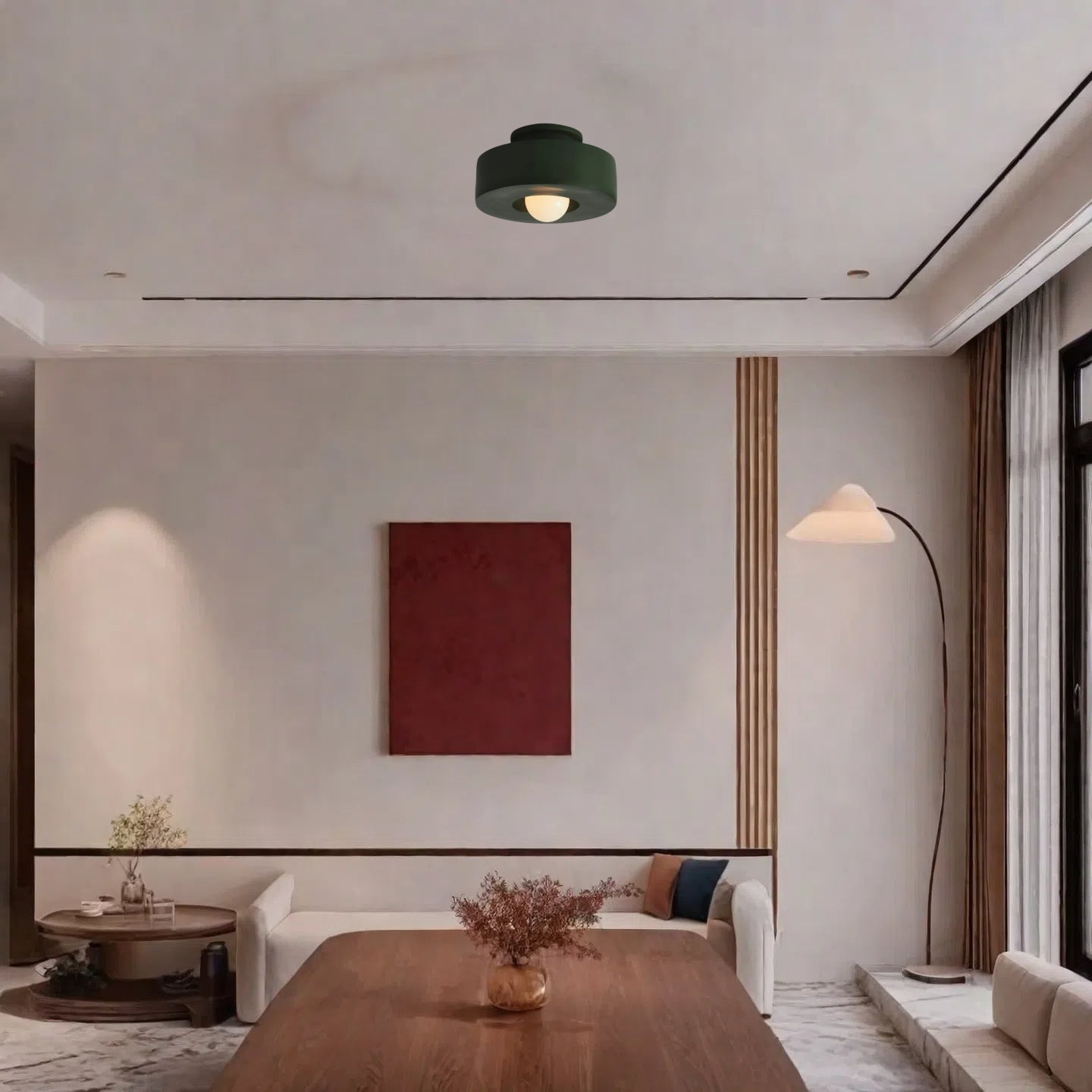 Resin Round Ceiling Lamp – Retro Wabi Sabi Style for Calm Interiors