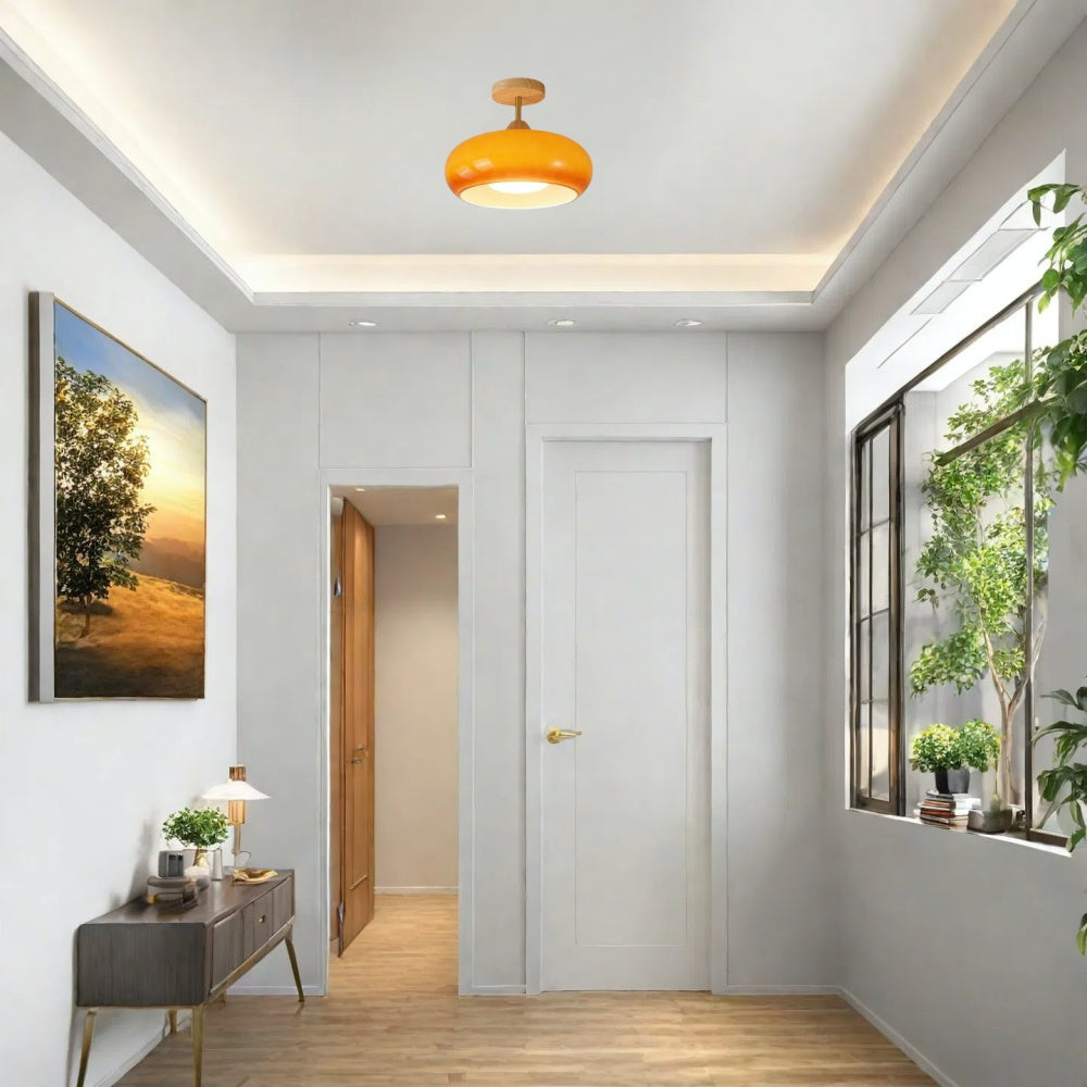 Bauhaus Pot Ceiling Light – Retro Glass Flush Mount for Modern Homes