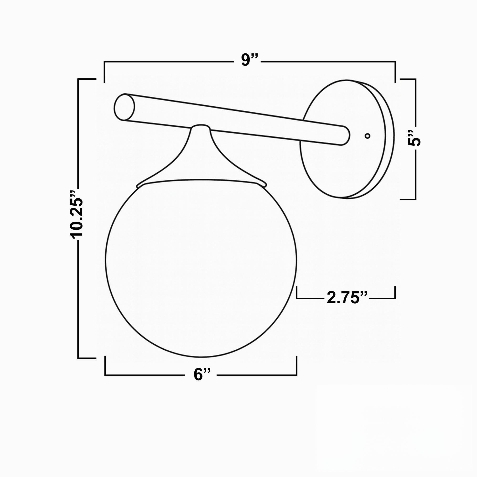 Glorica Glass Wall Sconce - Frosted Globe Light