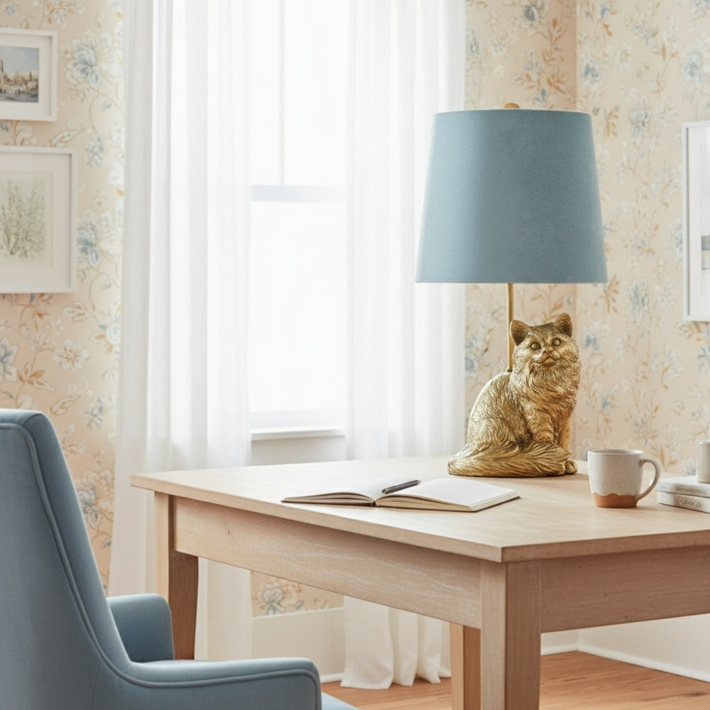 Pawdia Fabric Decorative Table Lamp - Animal Sculpture Bedside Lamp