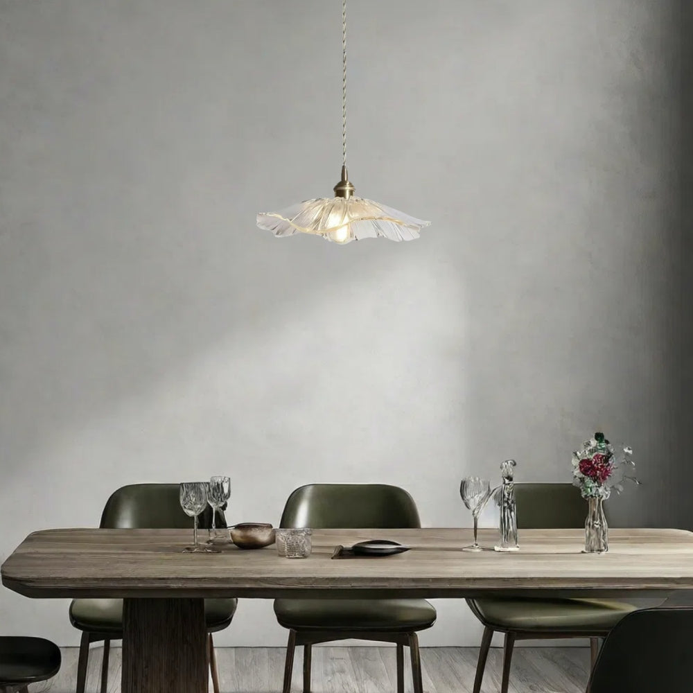 Lotus Pendant Light – Retro Glass Flower Lamp for Elegant Interiors