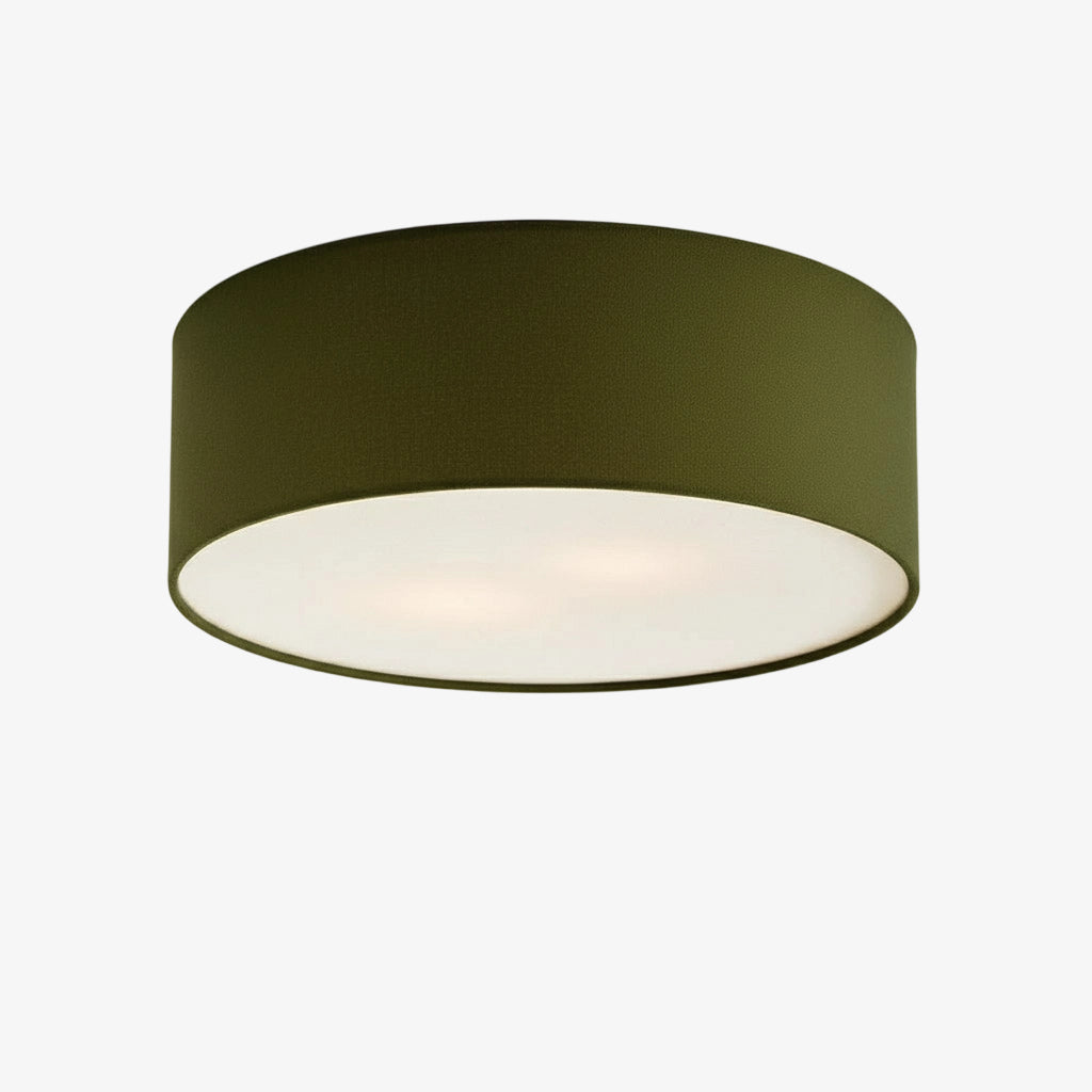 Dumora Linen Drum Flush Mount Ceiling Lamp - Stylish Soft Fabric Ceiling Light