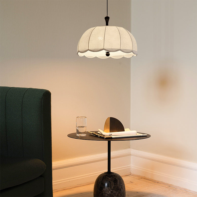 Warm Fabric Pumpkin Shape Pendant Light With Classic Seraphic Traceryed For Villa