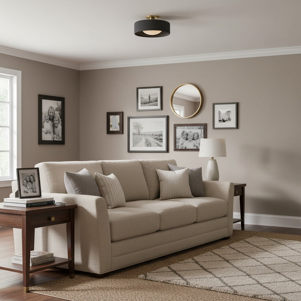 Cerova Modern Porcelain Flush Mount Ceiling Light– Elegant Ivory Shade