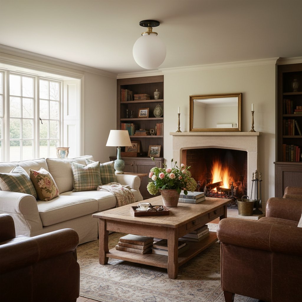 Glorica Glass Mid Century Semi Flush Ceiling Light - White Opal Glass Globe Fixture