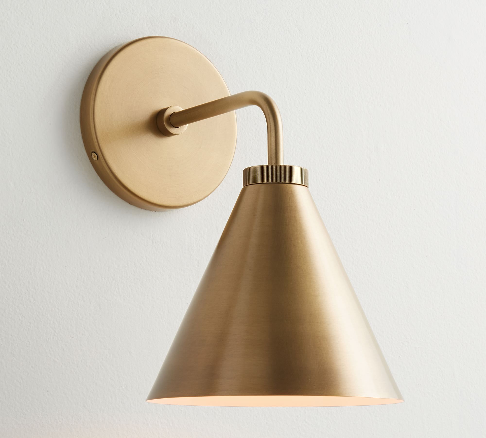 Korvi Iron Tapered Sconce Light - Wall Fixture in Black or Brass