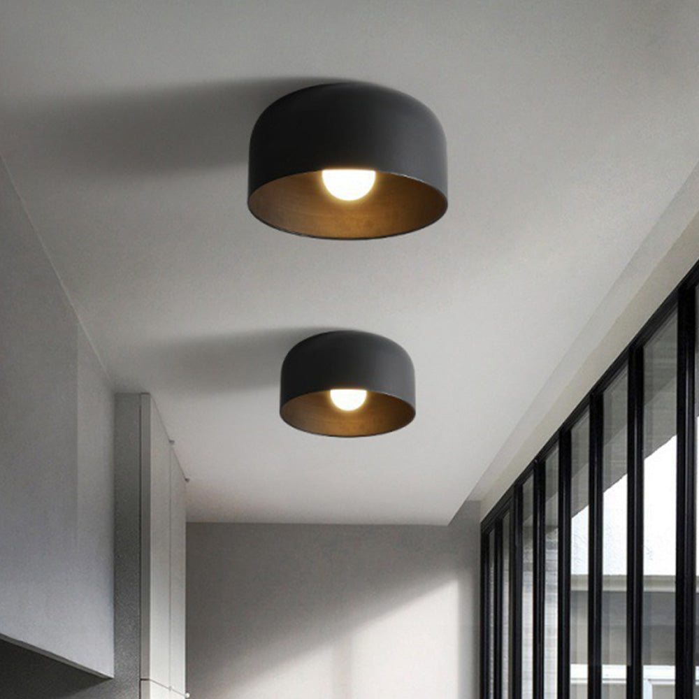 Scandinavian Style Acrylic and Metal Ceiling Light in Black