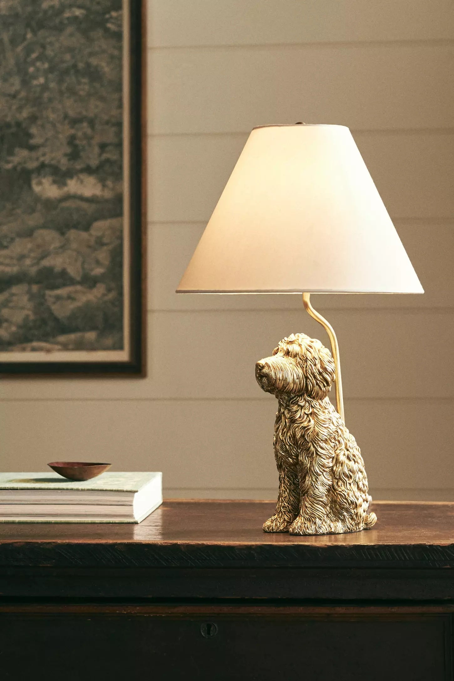 Pawdia Fabric Decorative Table Lamp - Animal Sculpture Bedside Lamp