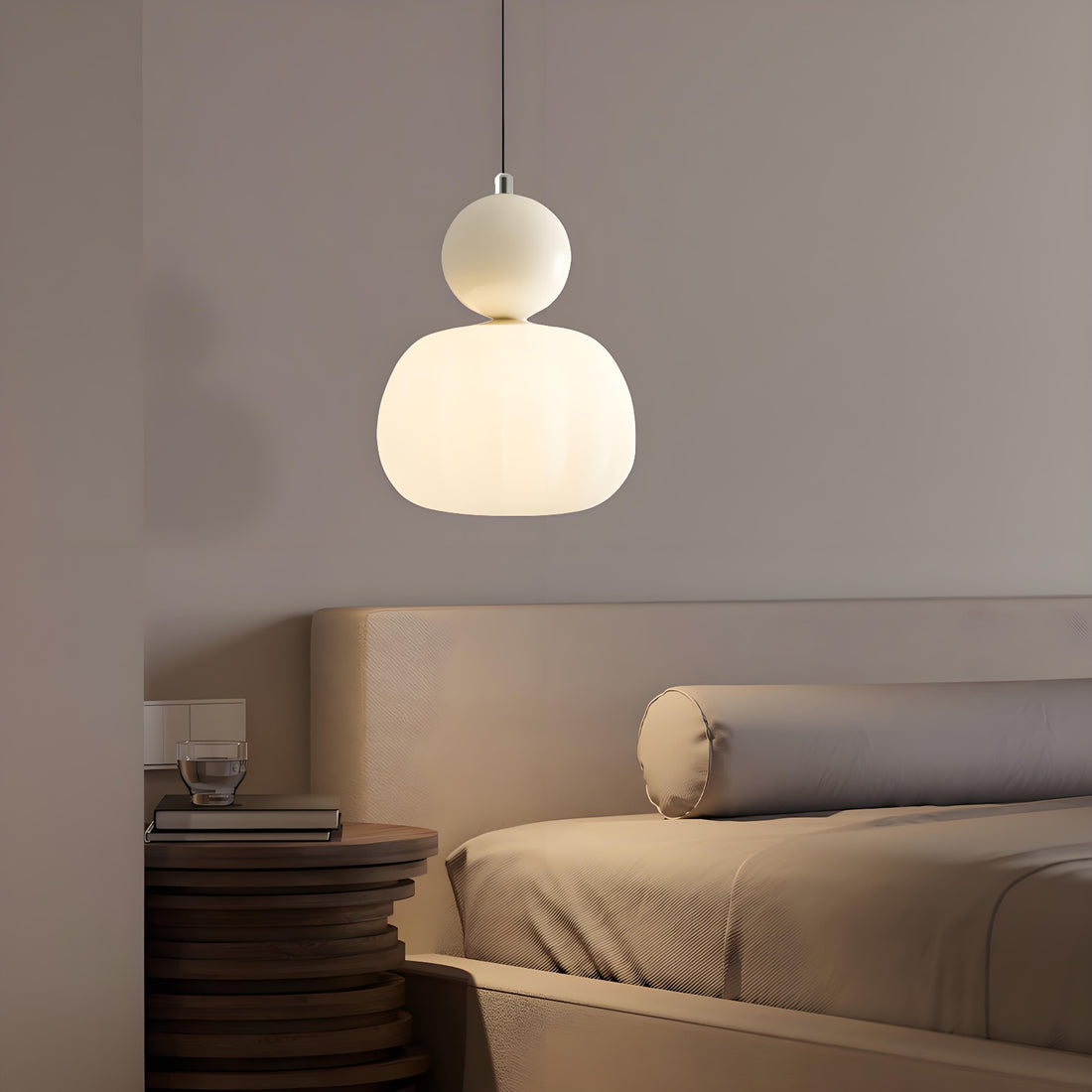 Suspension en forme de bonbon – Suspension Art déco moderne couleur crème