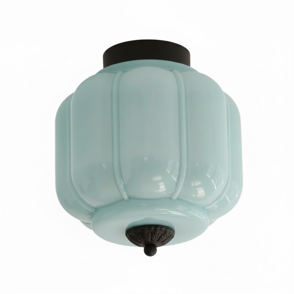 Vintage Eloise Milk Glass Flush Mount Ceiling Light - Vintage Charm Soft Glow