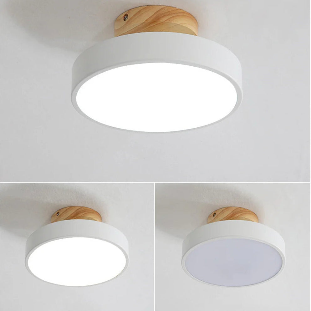 Macaroon Round Ceiling Lamp – Scandinavian Style Wooden Ceiling Light