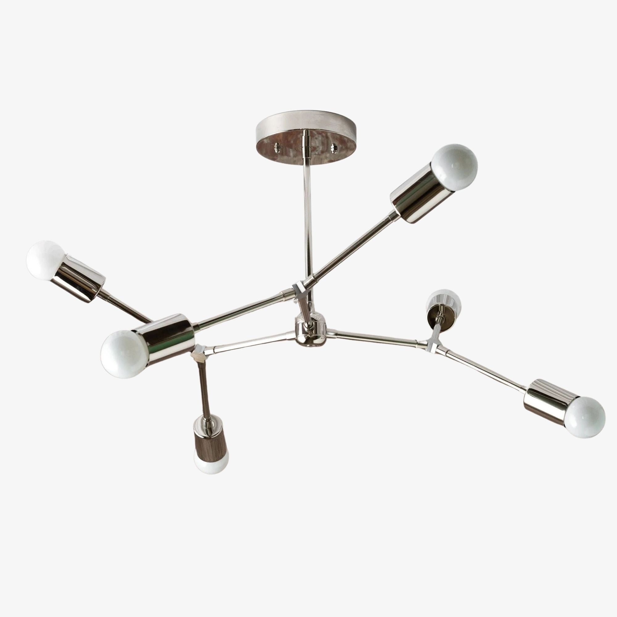 Mobilux Line Industrial Geometric Chandelier - Chrome Nickel Ceiling Light