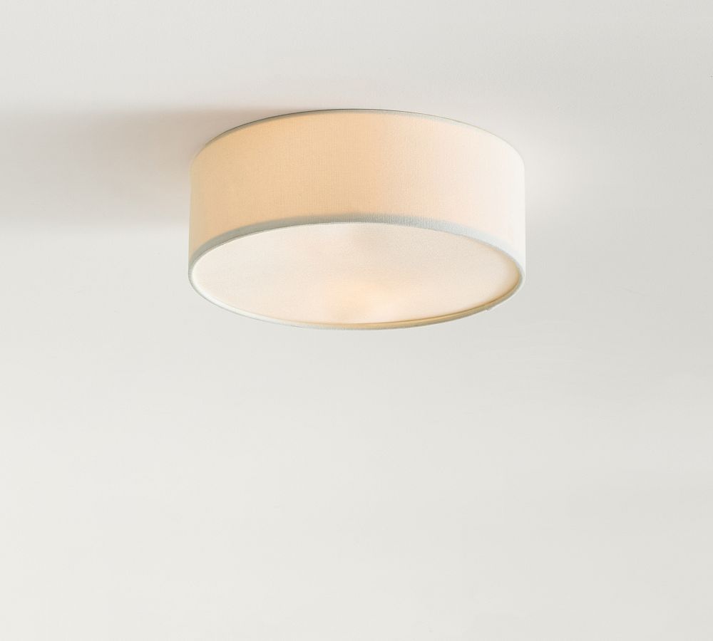 Dumora Linen Drum Flush Mount Ceiling Lamp - Stylish Soft Fabric Ceiling Light
