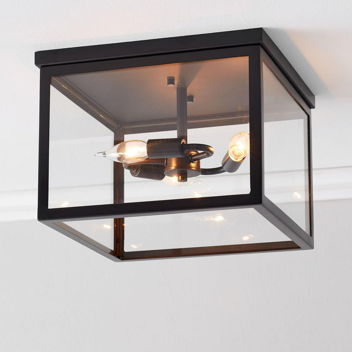 Plafonnier encastré Ferrix minimaliste en fer - Plafonnier d'extérieur moderne en verre