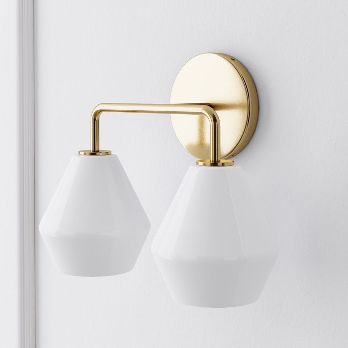 Merin Multi Head Dressing Table Wall Lamp - Metal And Glass Sculptural Lamp